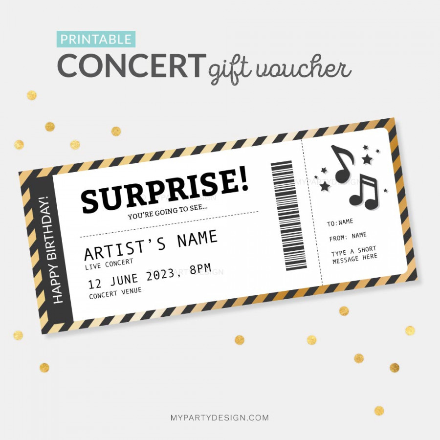 Printable Concert Ticket Template - My Party Design