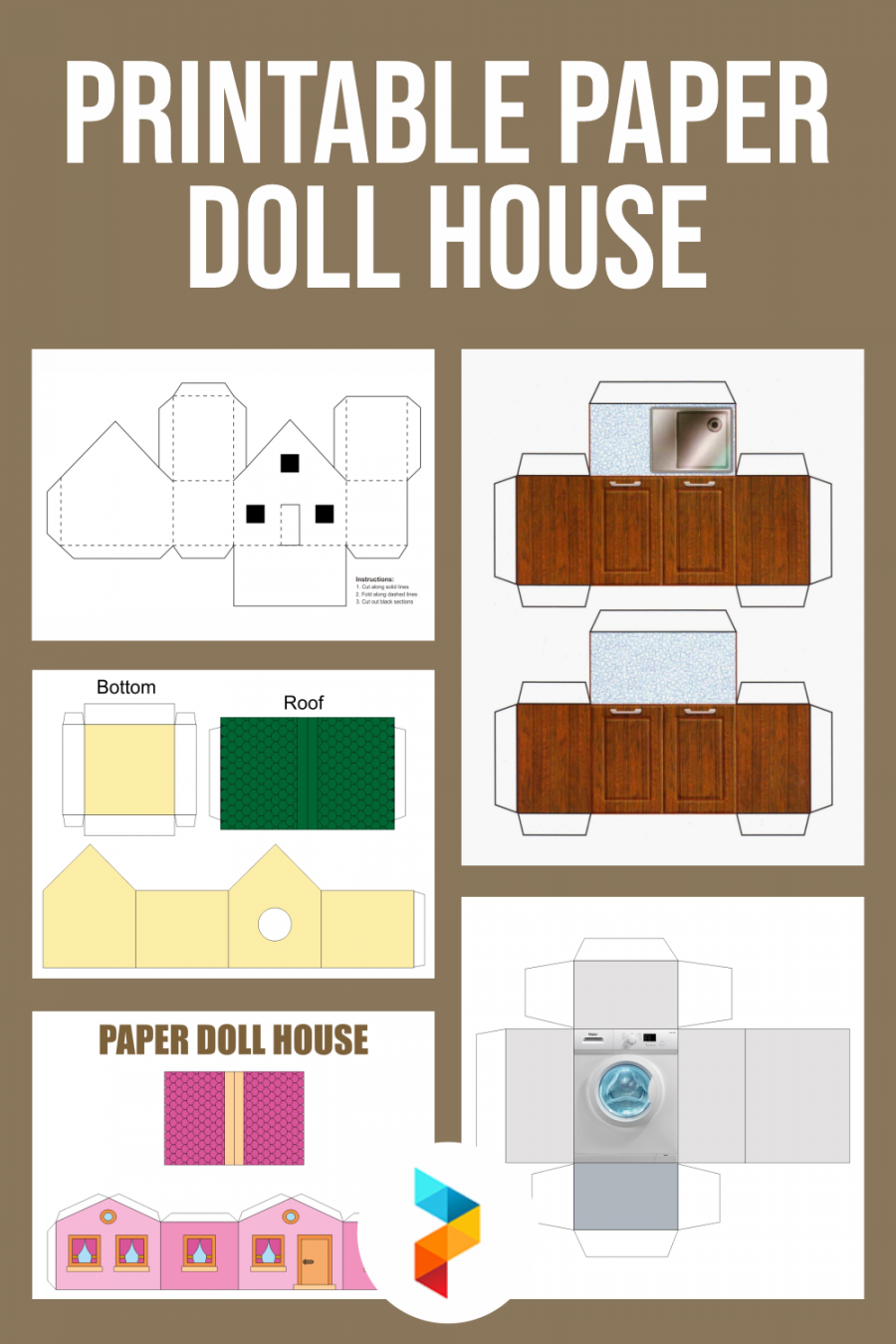 Printable Paper Doll House  Paper doll house, Free printable