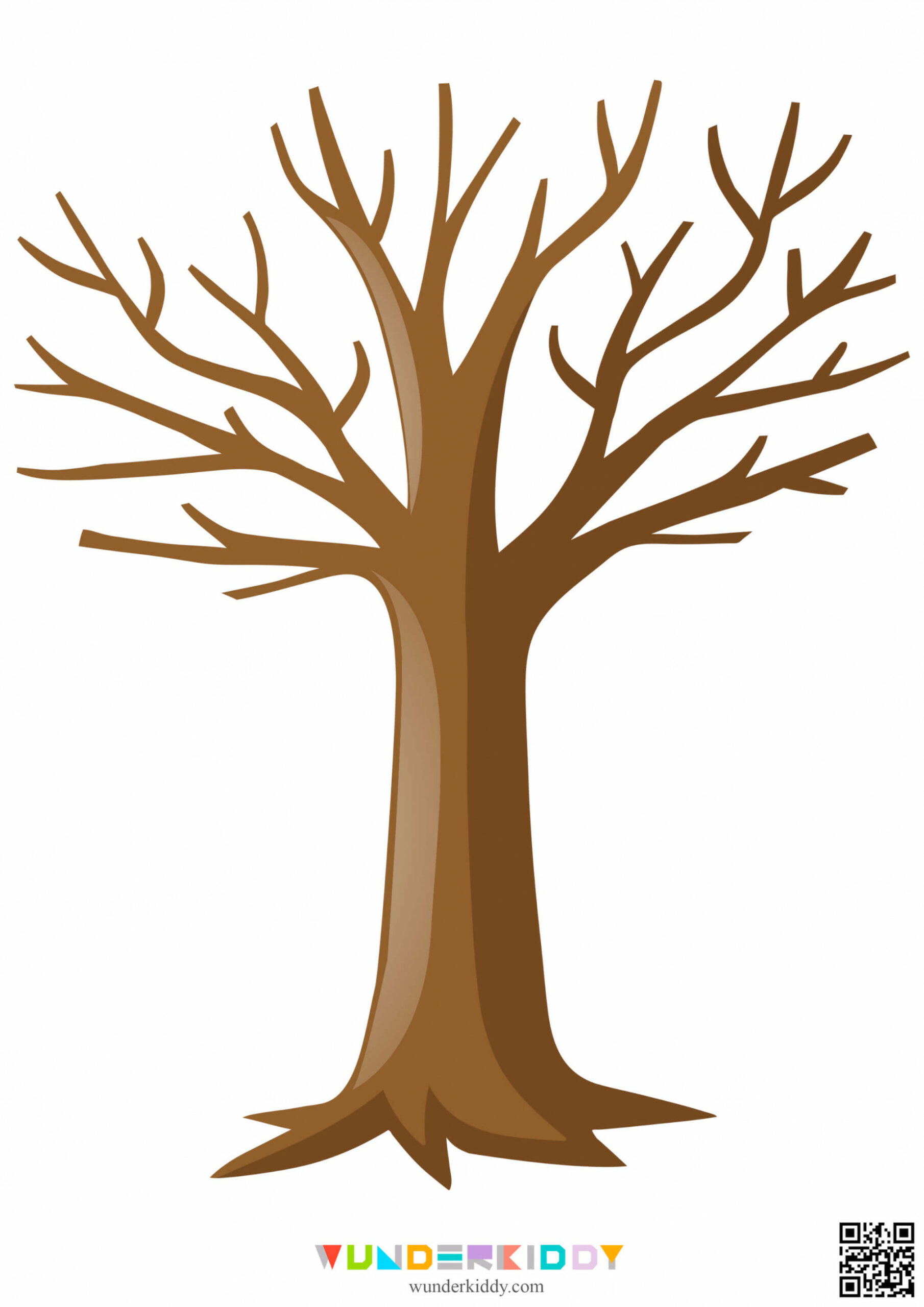 Printable Tree Template for Craft and Coloring Pages for Kids