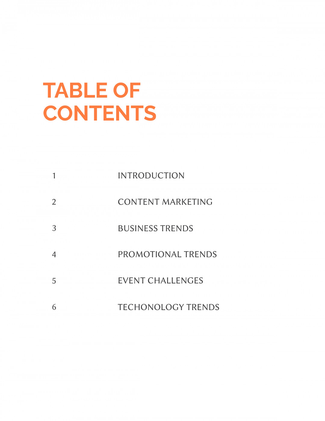 Professional Table of Contents Templates [ Update]