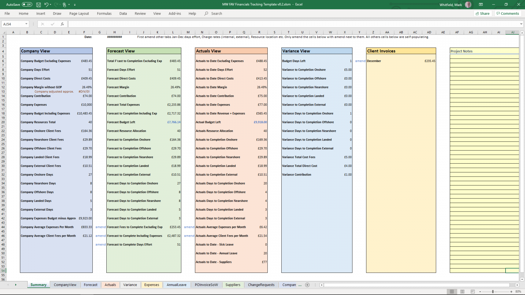 Project Management & Planning Template Examples Folder Structure