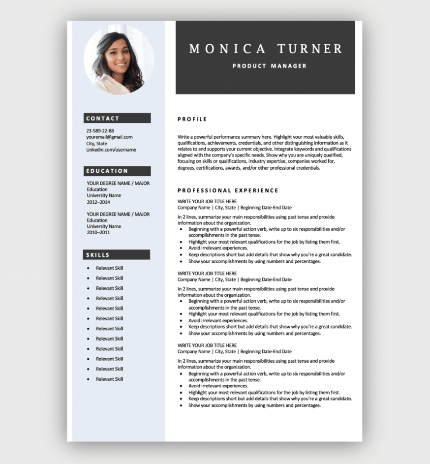 Resume Templates  Free Download  Customize in Microsoft Word