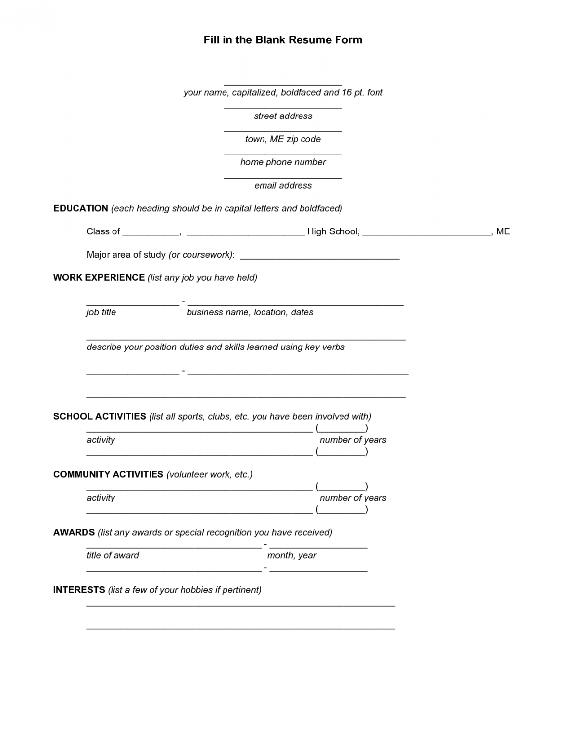 Resume Templates You Can Fill In , #resume #ResumeTemplates