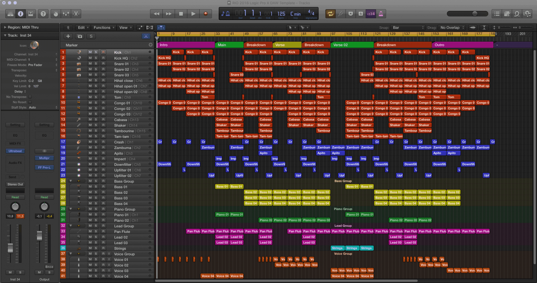 RIO House Logic Pro X Template