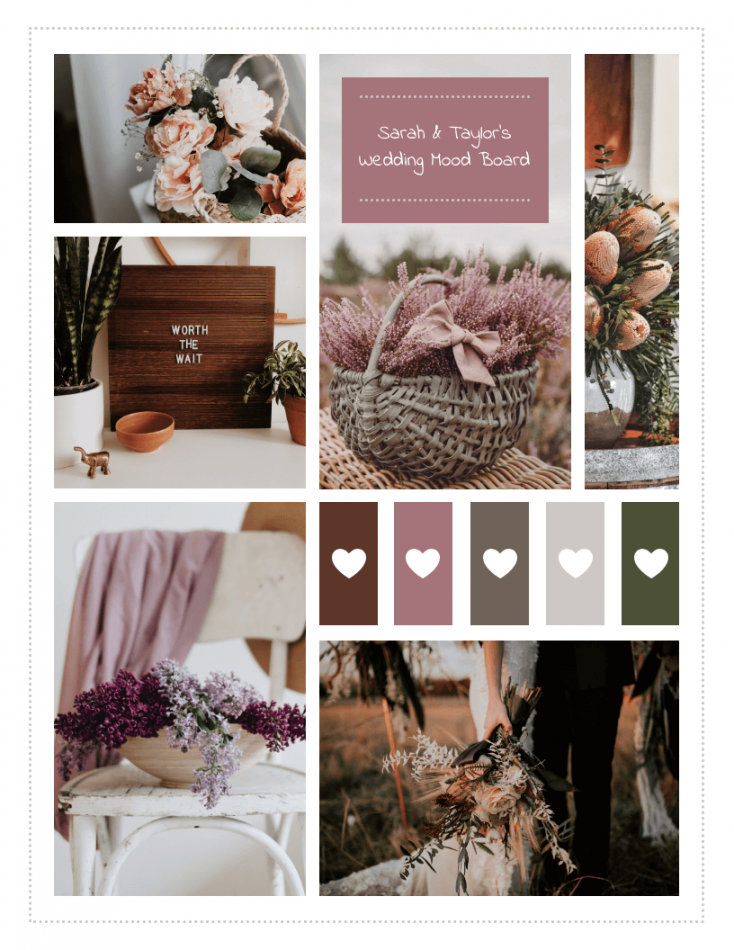 Rustic Wedding Mood Board Template - Venngage