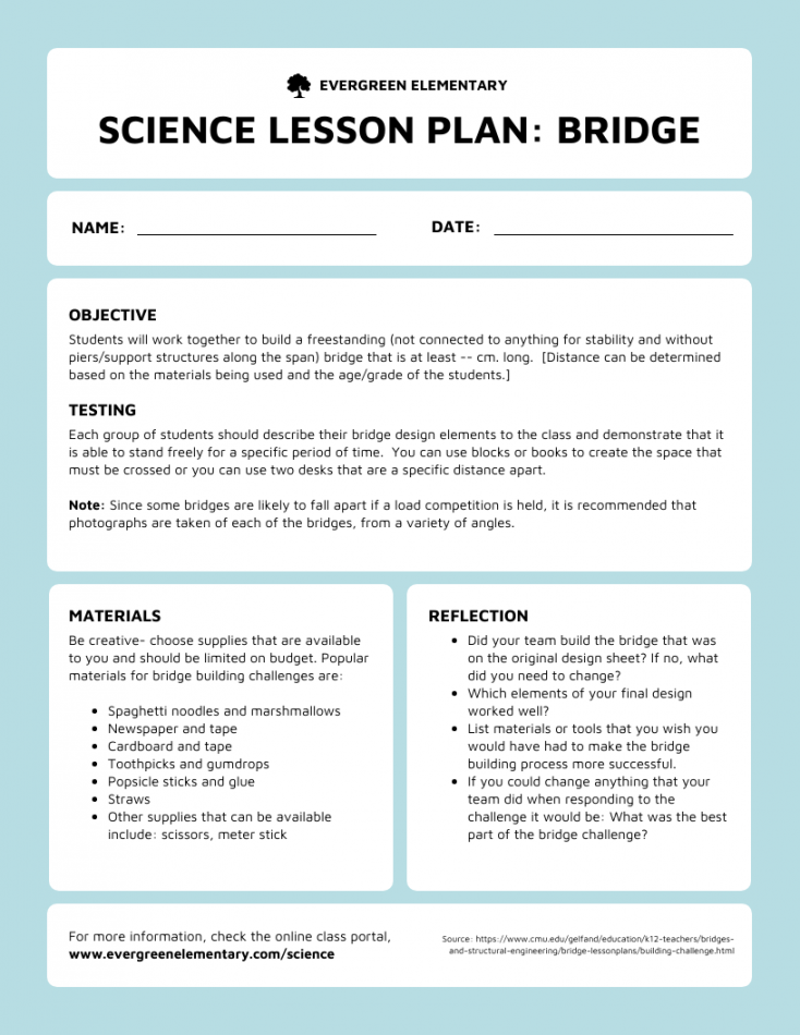 Science Lesson Plan Template - Venngage