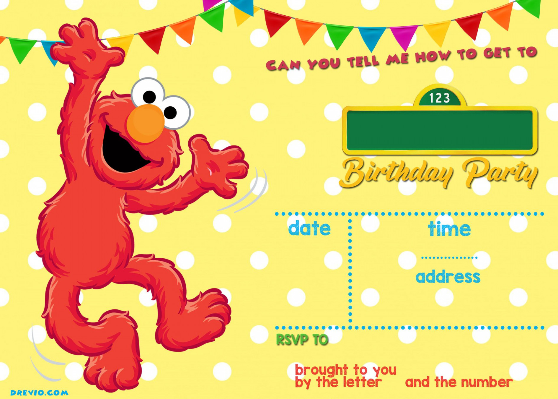 Sesame Street Birthday Invitations Online  Sesame street birthday