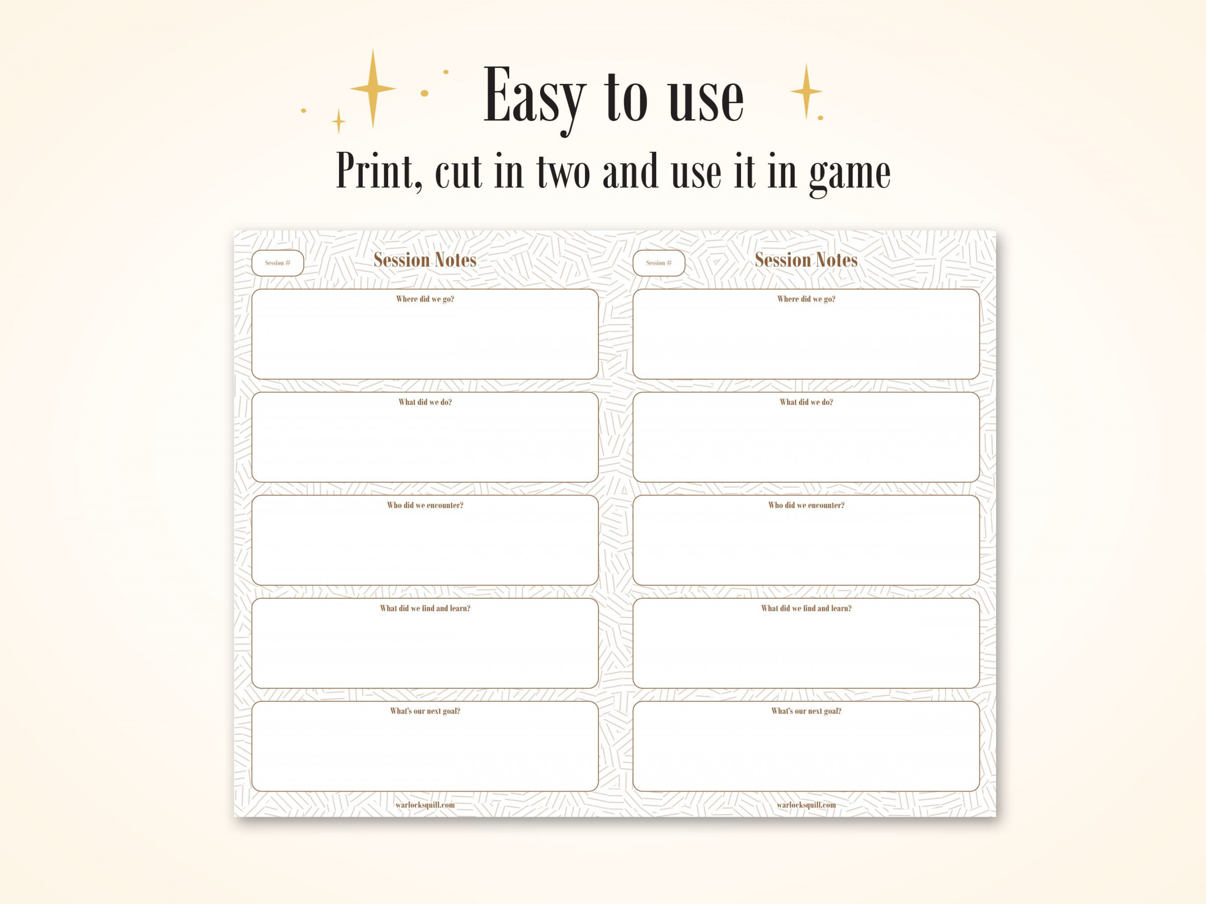 Session Notes Template D&D Digital Tools Printable - Etsy