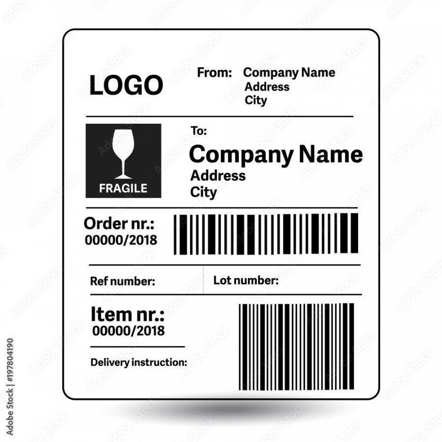 Shipping label template Stock-Vektorgrafik  Adobe Stock