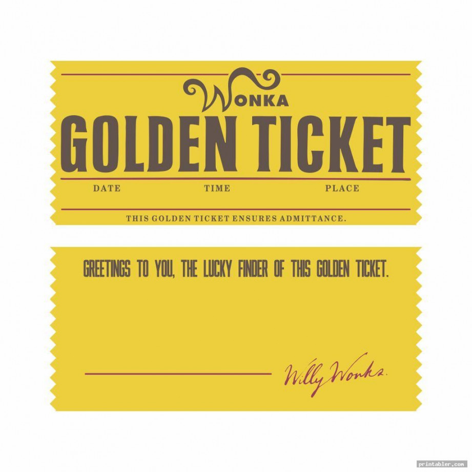 simple editable printable wonka golden ticket  Golden ticket