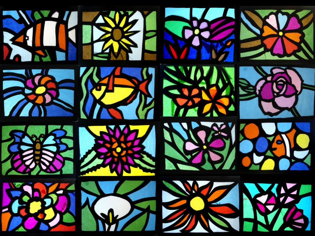 Stained glass of tissue paper – Arte a Scuola