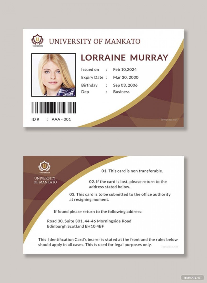 Student ID Card Template - Download in Word, Illustrator, Apple