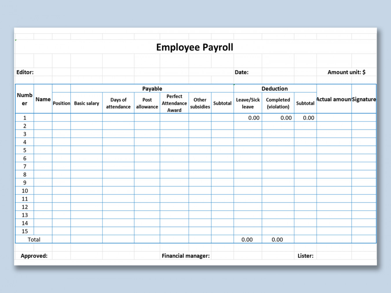 Top  Payroll Excel Templates Free download   WPS Office Academy