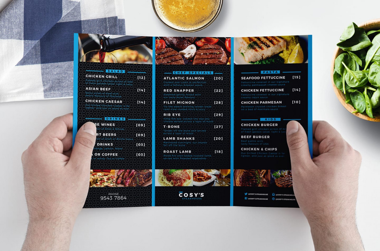 Tri-Fold Restaurant Menu Template in PSD, Ai & Vector - BrandPacks