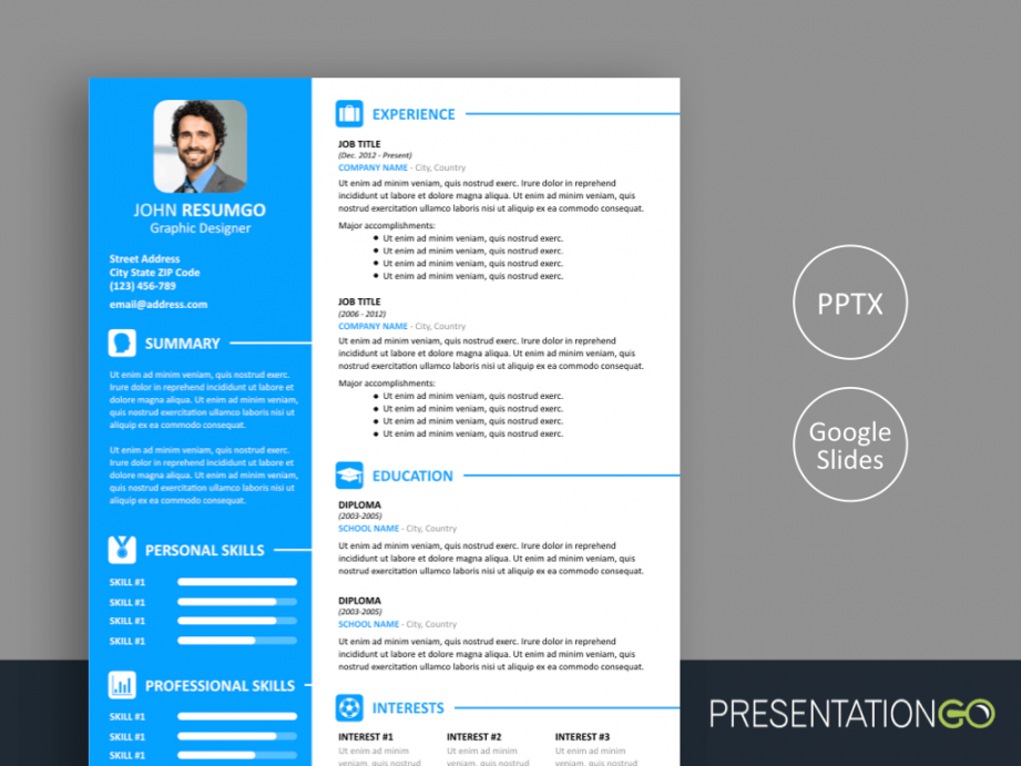 VASILIS - Modern Resume Template for PowerPoint and Google Slides