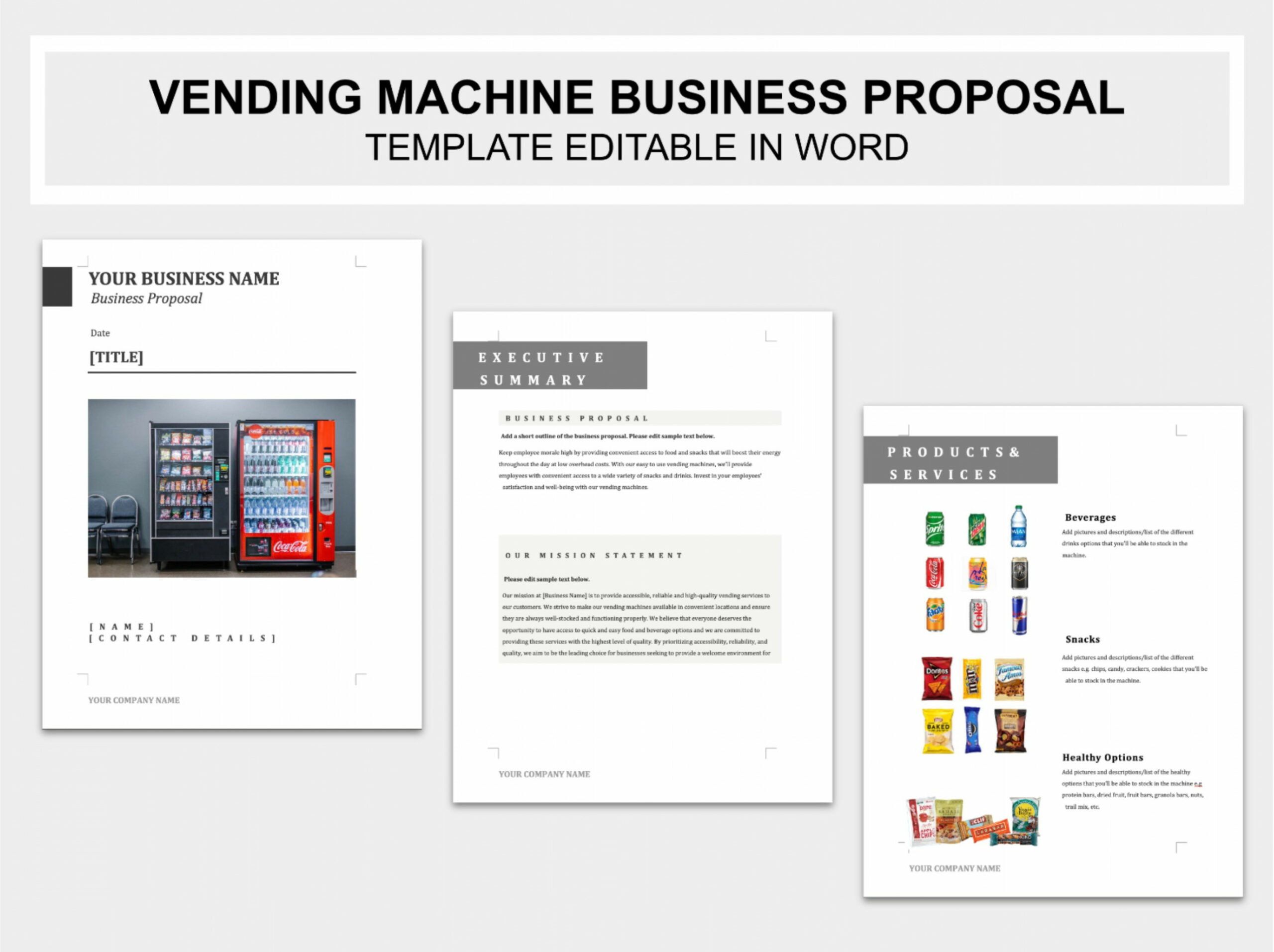 Vending Machine Business Proposal Template EDITABLE Business Plan