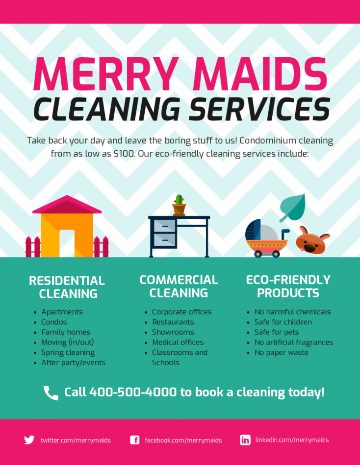 Vibrant Cleaning Services Produktflyer - Venngage