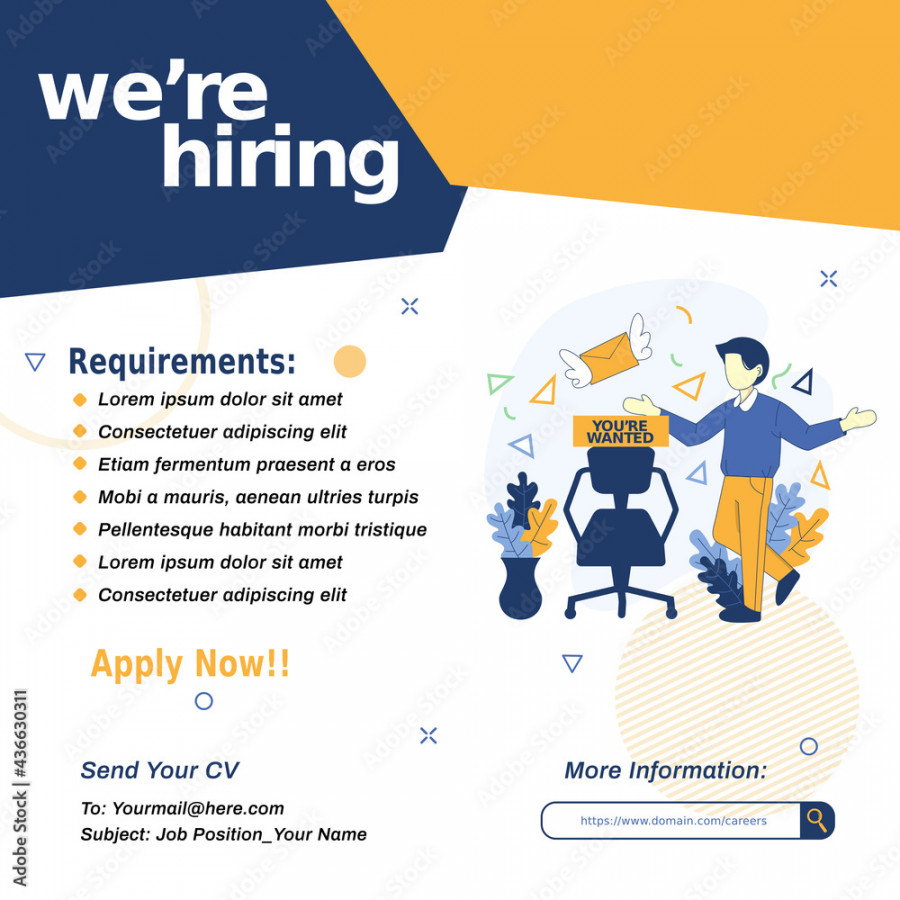 We are hiring recruitment design for social media post template
