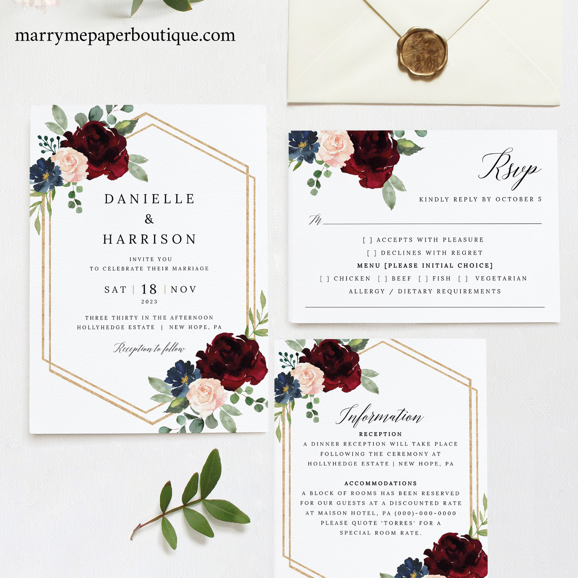 Wedding Invitation Template Set Free Demo Available Editable - Etsy