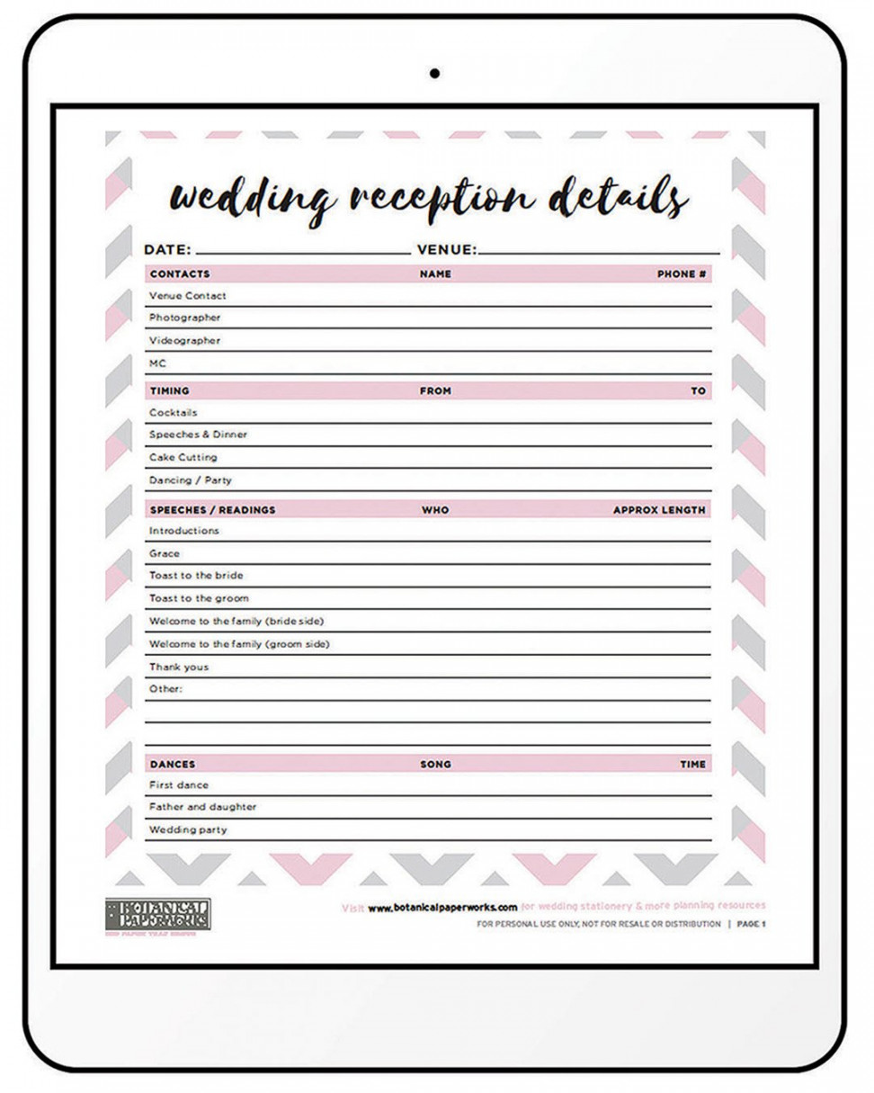 Wedding Planning Printables: Free Templates To Keep You Organized