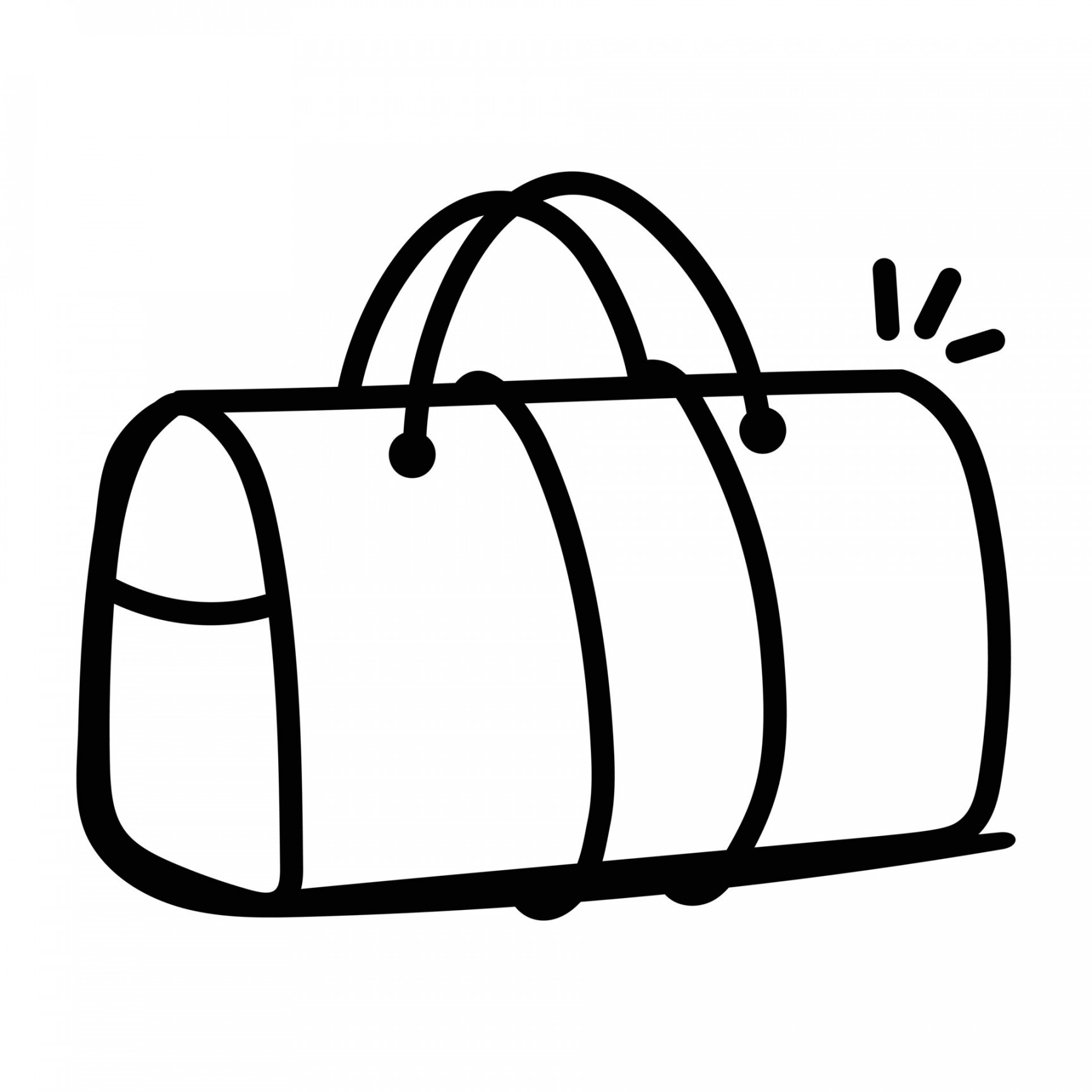 A customizable doodle icon of duffle bag  Vector Art at