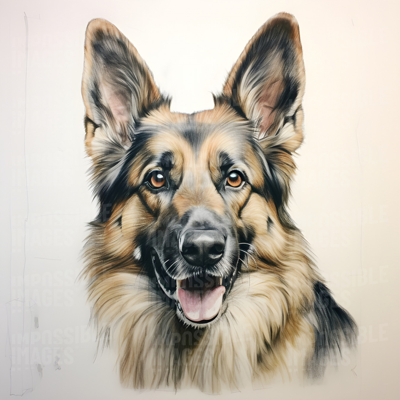 A drawing of a German Shepherd - Impossible Images - Unique stock