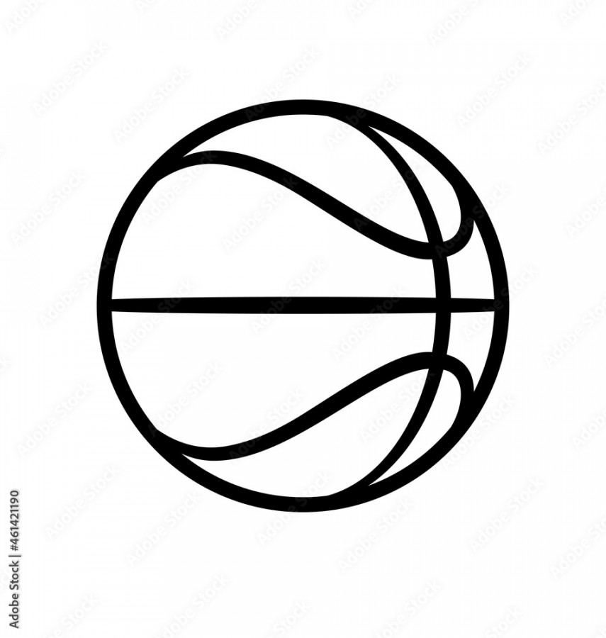 basketball outline simple line drawing lineart Stock-Vektorgrafik