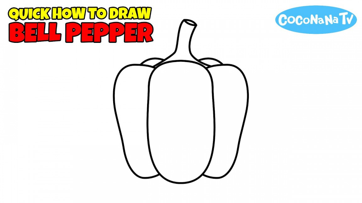 BELL PEPPER (PAPRIKA) - Quick How to Draw and Color for Kids - CoconanaTV