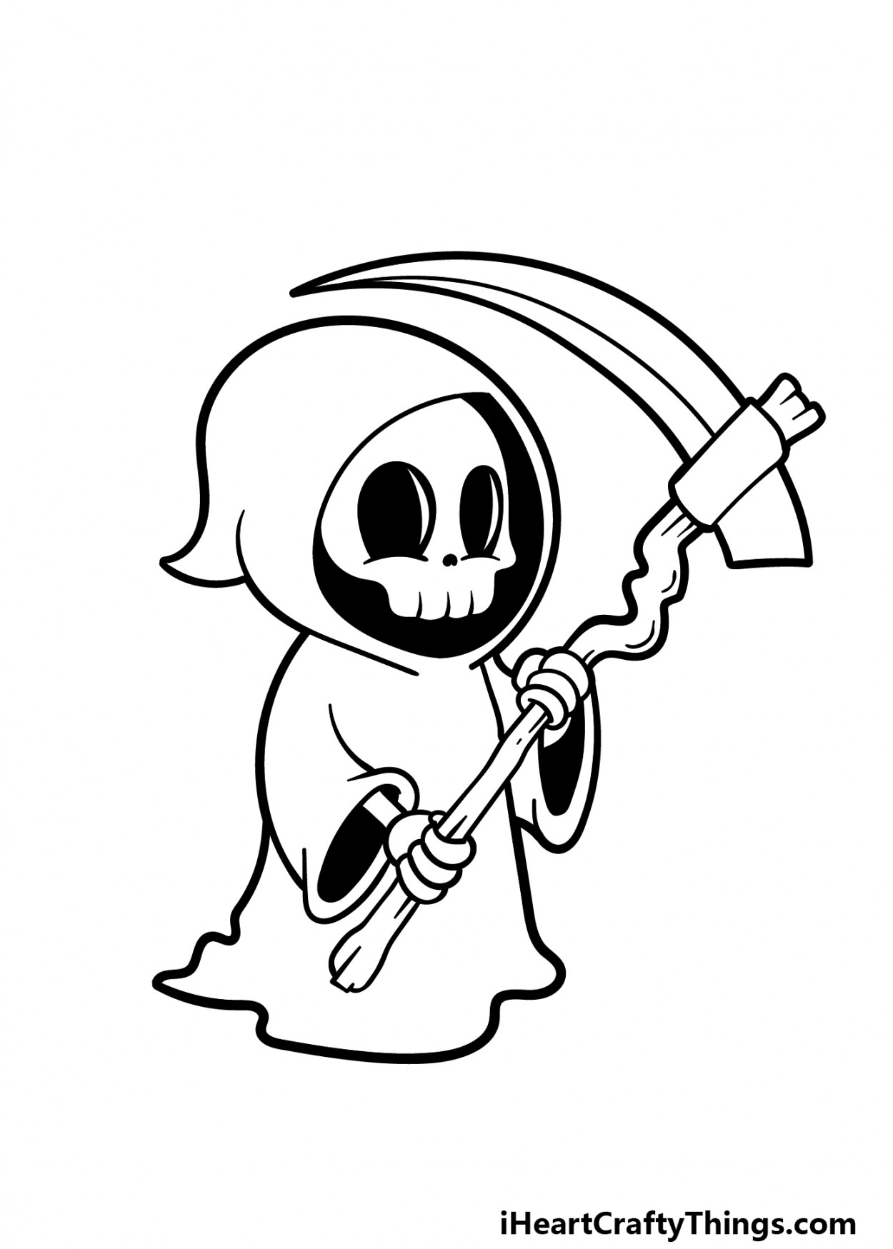 Cartoon Death Drawing - How To Draw A Cartoon Death Step By Step