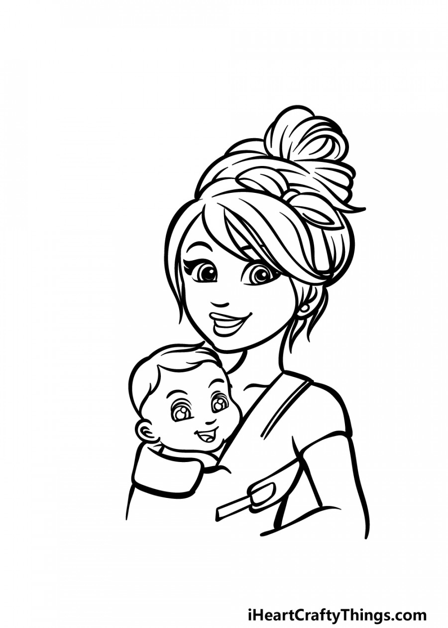 Cartoon Mom Drawing - How To Draw A Cartoon Mom Step By Step