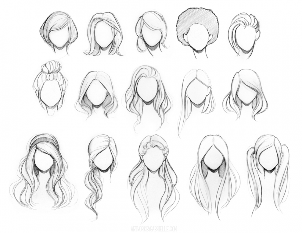 Character Hair Reference Sheet by GabrielleBrickey on DeviantArt