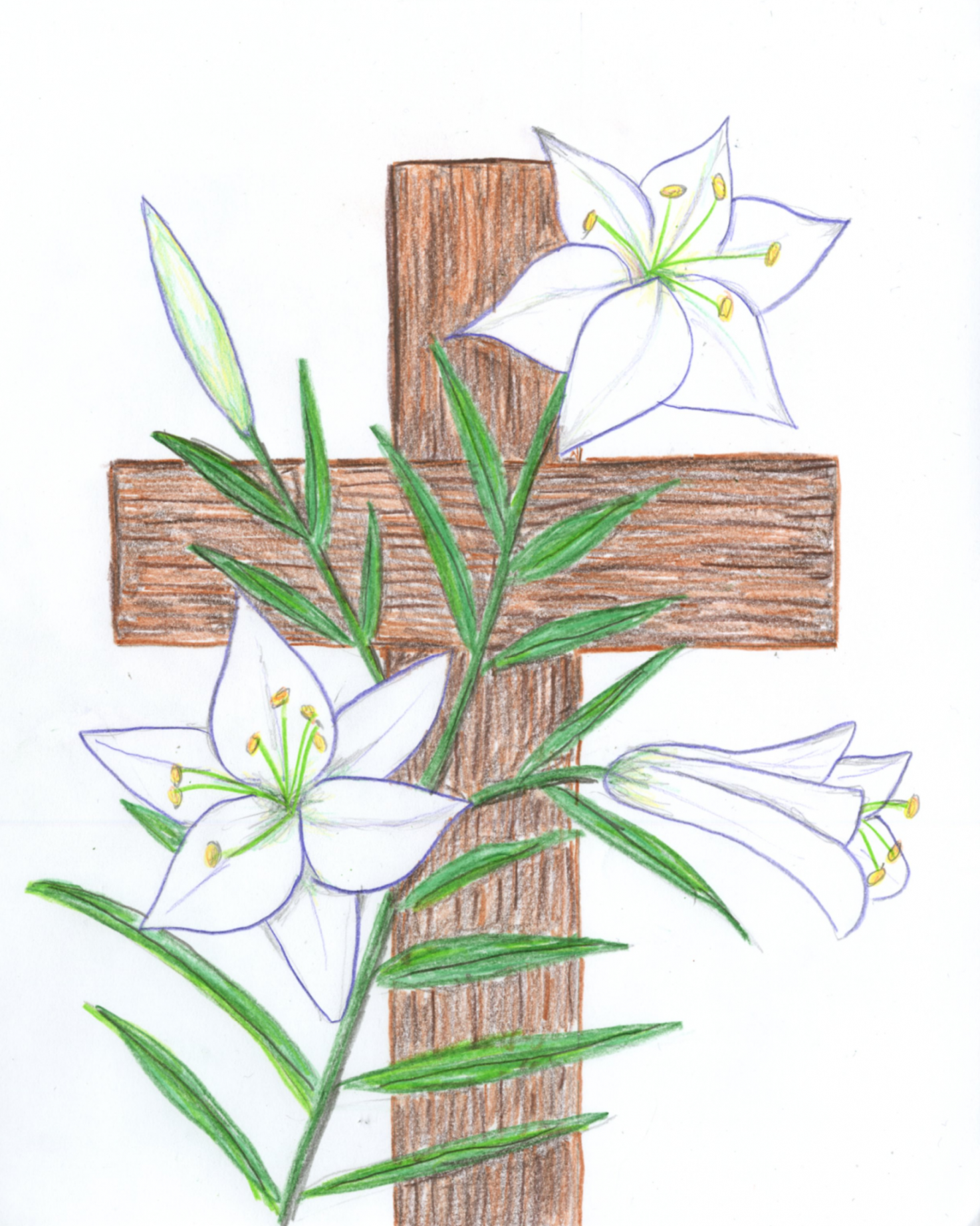 Cindy deRosier: My Creative Life: Drawing a Cross with Easter Lilies