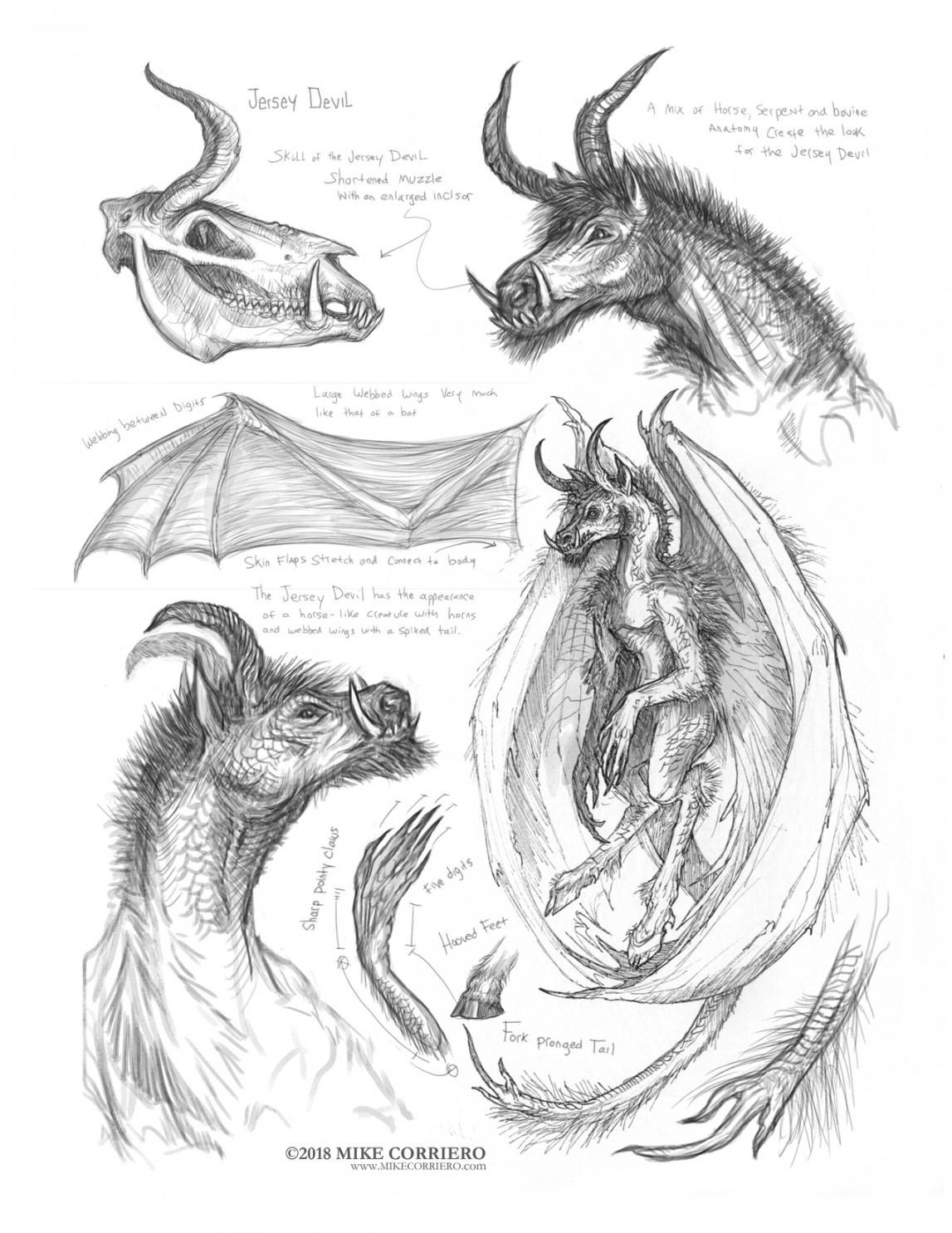 Creature Sketch Page Jersey Devil by MIKECORRIERO on DeviantArt