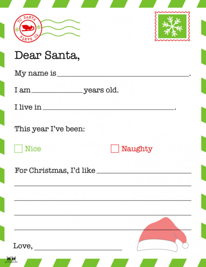 Dear Santa Letter Printables - FREE  Printabulls