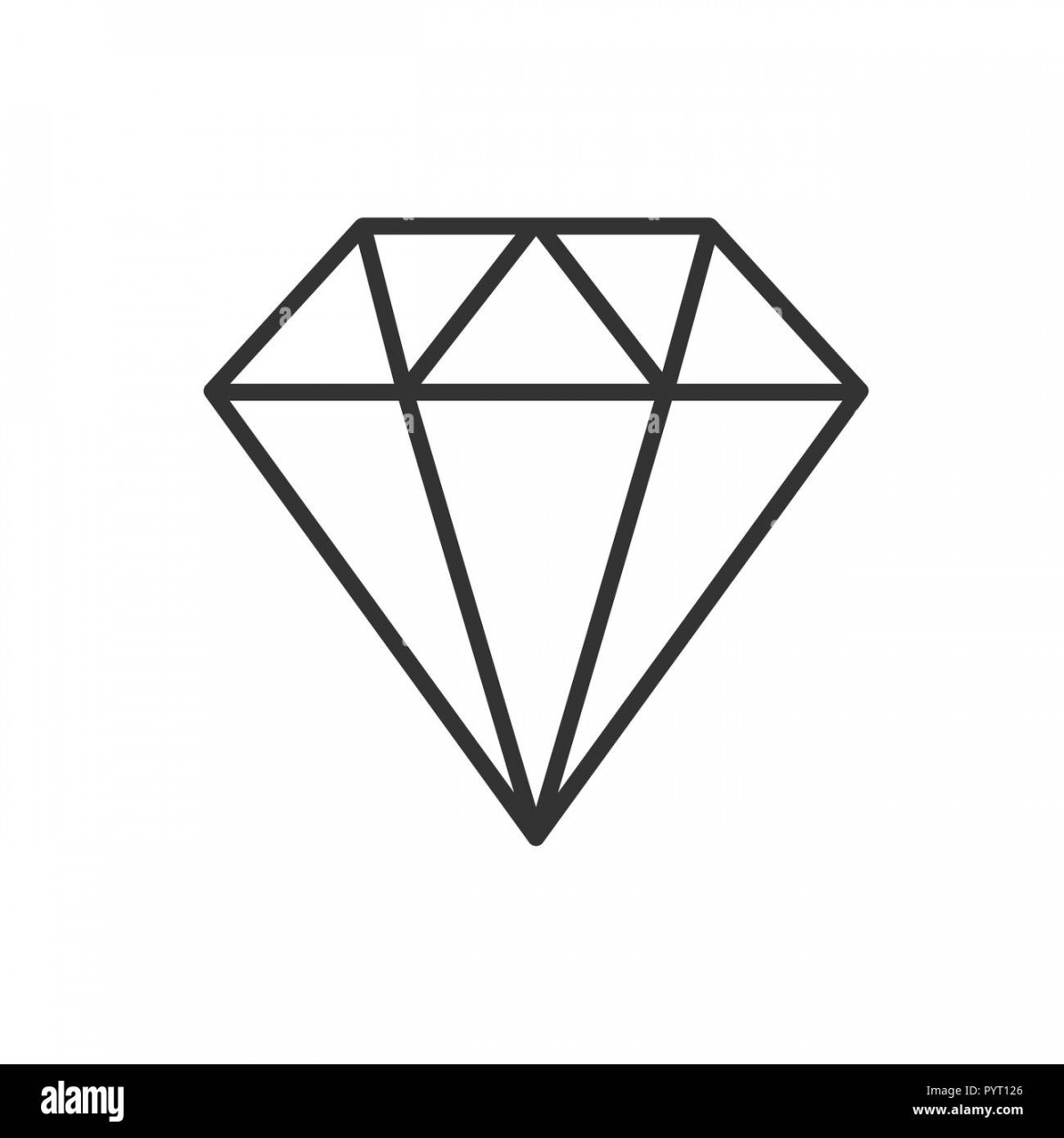 Diamond line icon on a white background