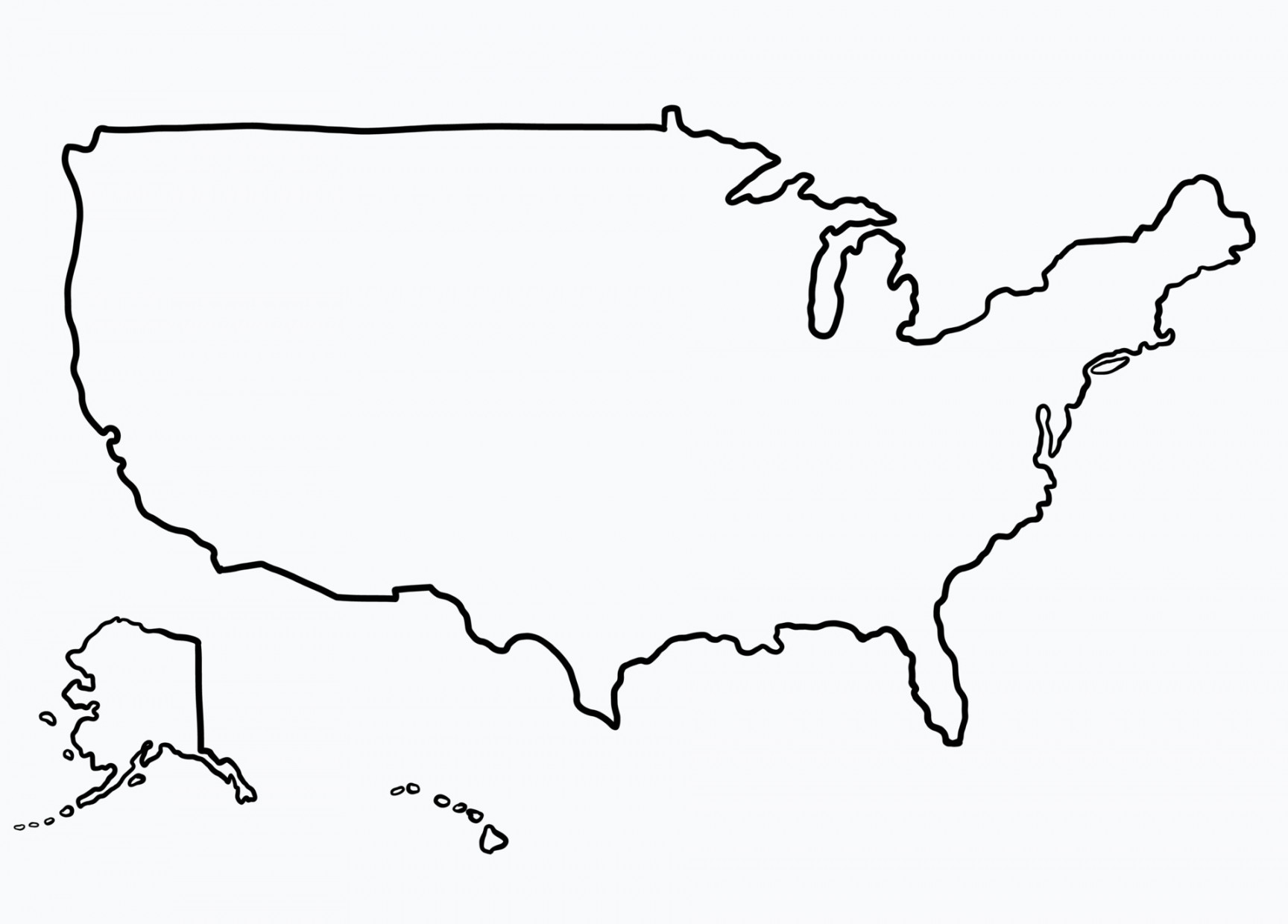 Doodle freehand drawing of united states of America map