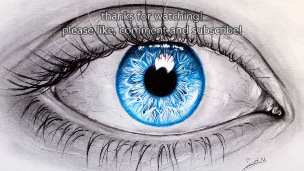 Drawing a realistic blue eye(mixed media) Leontine van vliet