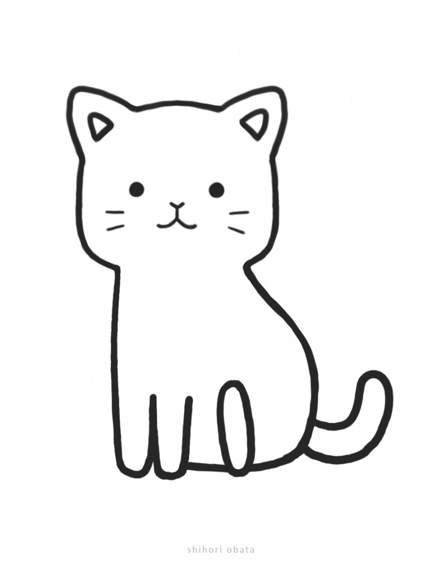 Easy Cat Drawing Ideas  Simple cat drawing, Easy drawings, Cat