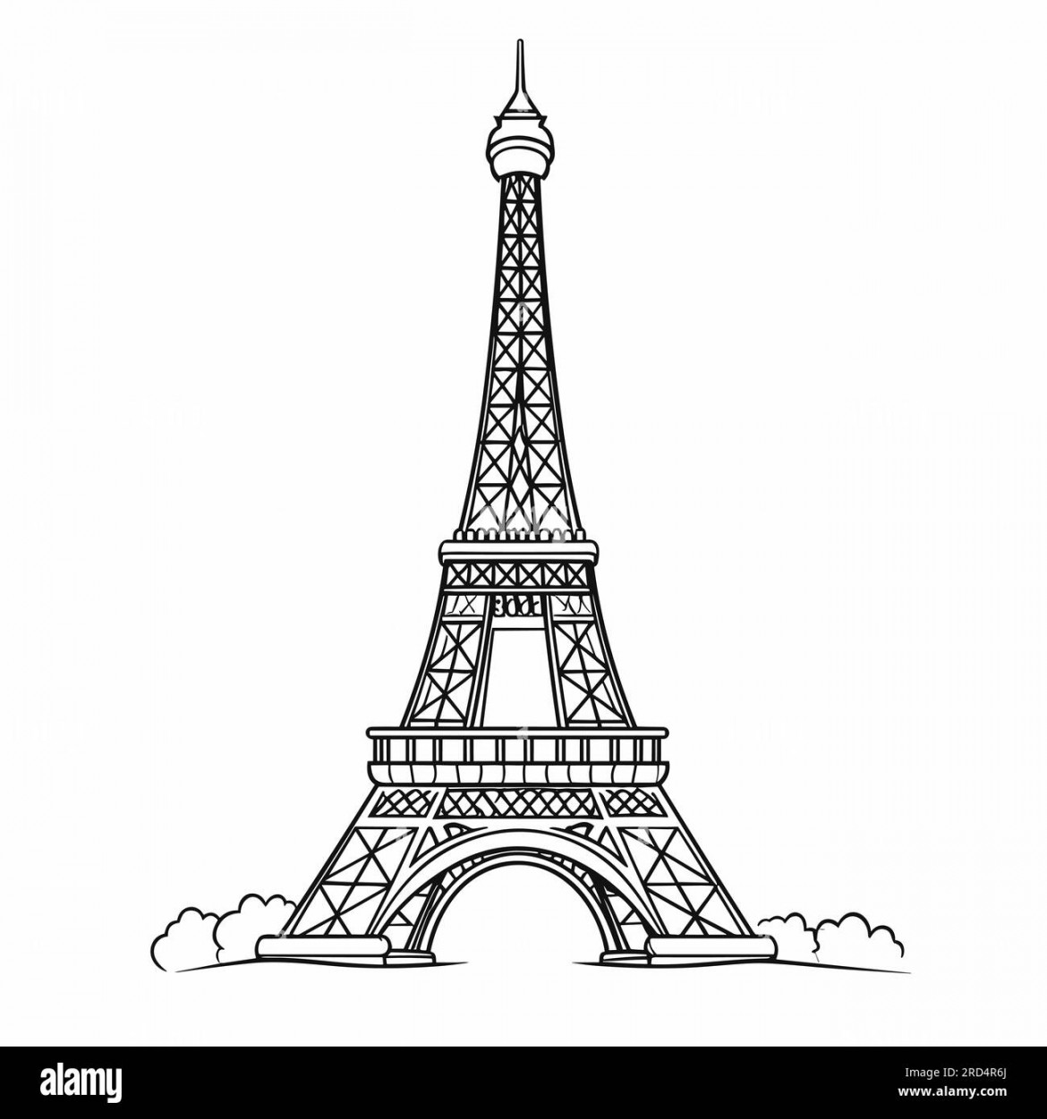 Eiffel tower. Eiffel tower hand-drawn comic illustration