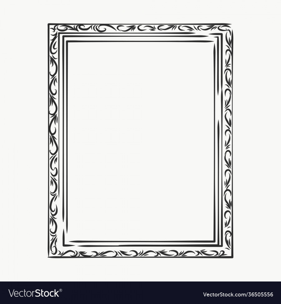 Elegant ornate frames picture frame sketch Vector Image