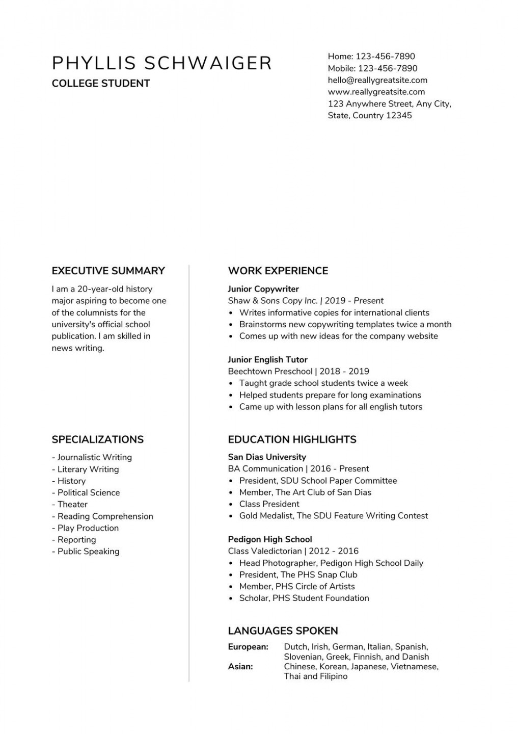 Free custom printable high school resume templates  Canva