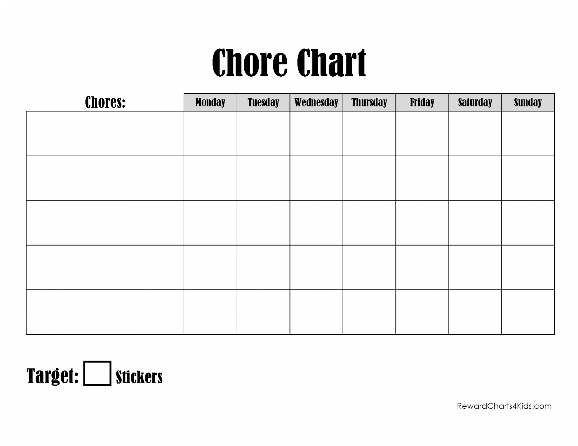 Free Printable Chore Chart for Kids  Customize Online & Print at Home