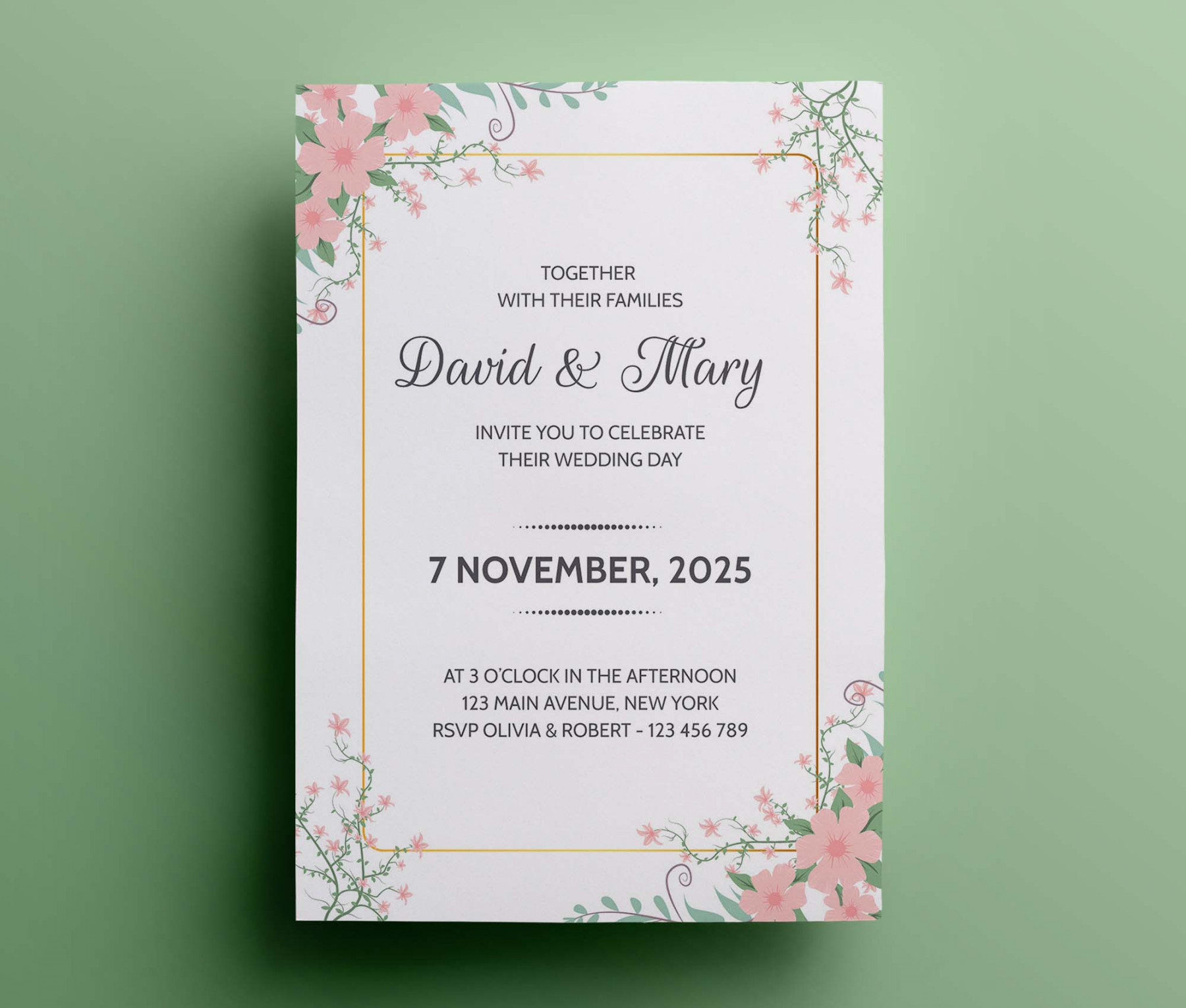 Free Wedding invitation Template (AI)