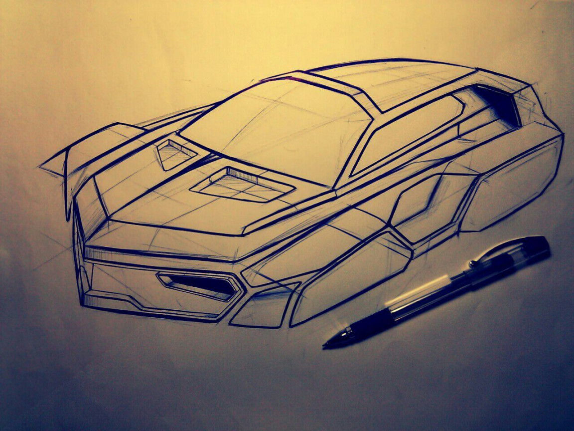 Futuristic Car Drawing. http://Sketchannel.blogspot