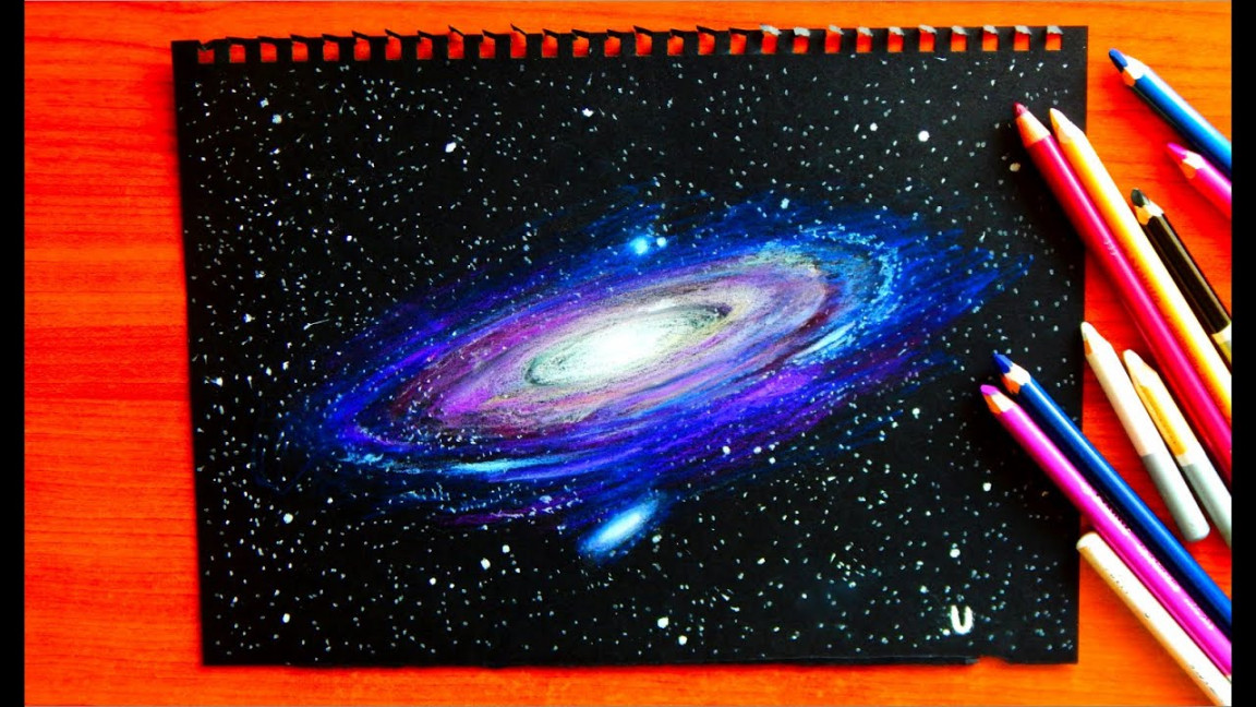 Galaxy Drawing  How To Draw A Galaxy  Black Paper Drawing