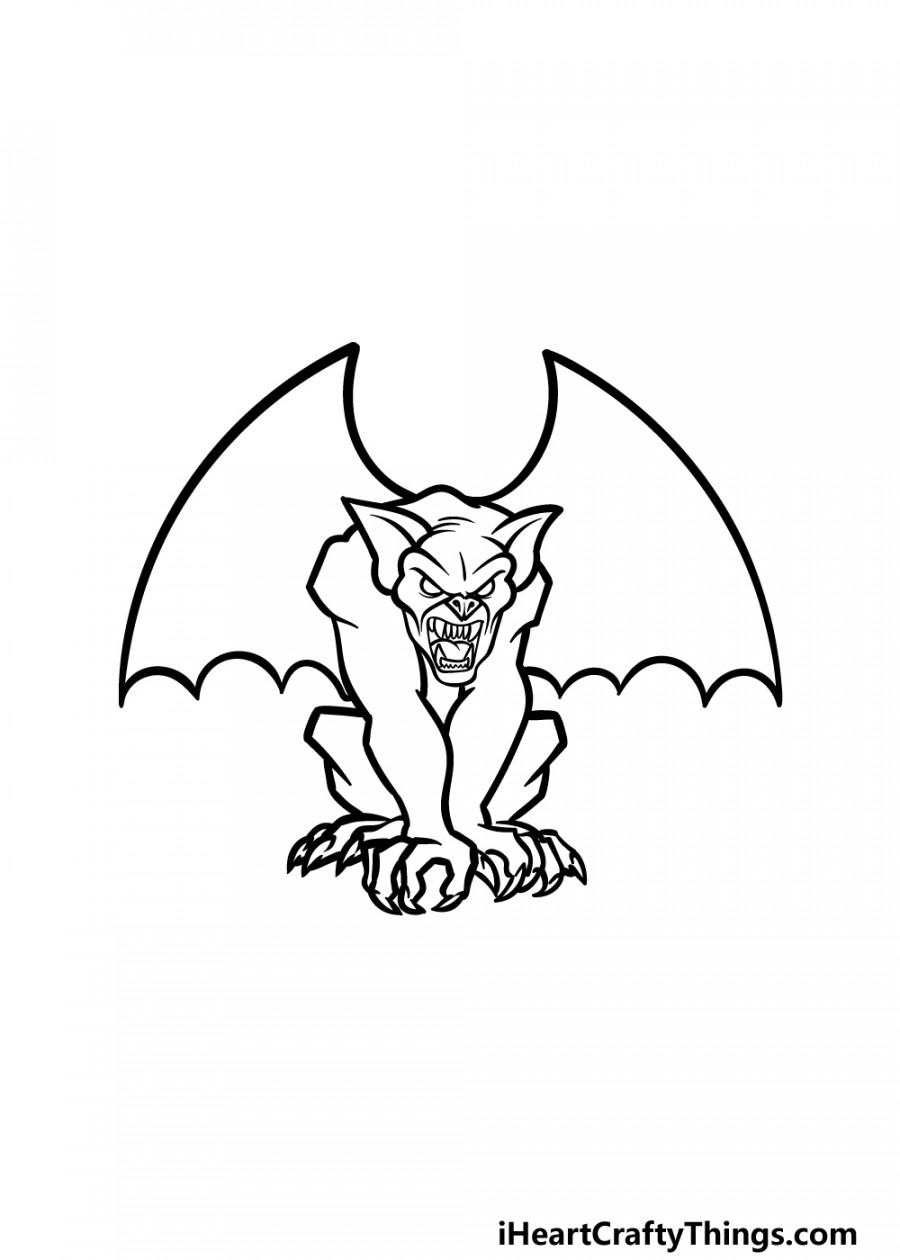 Gargoyle Drawing - How To Draw A Gargoyle Step By Step