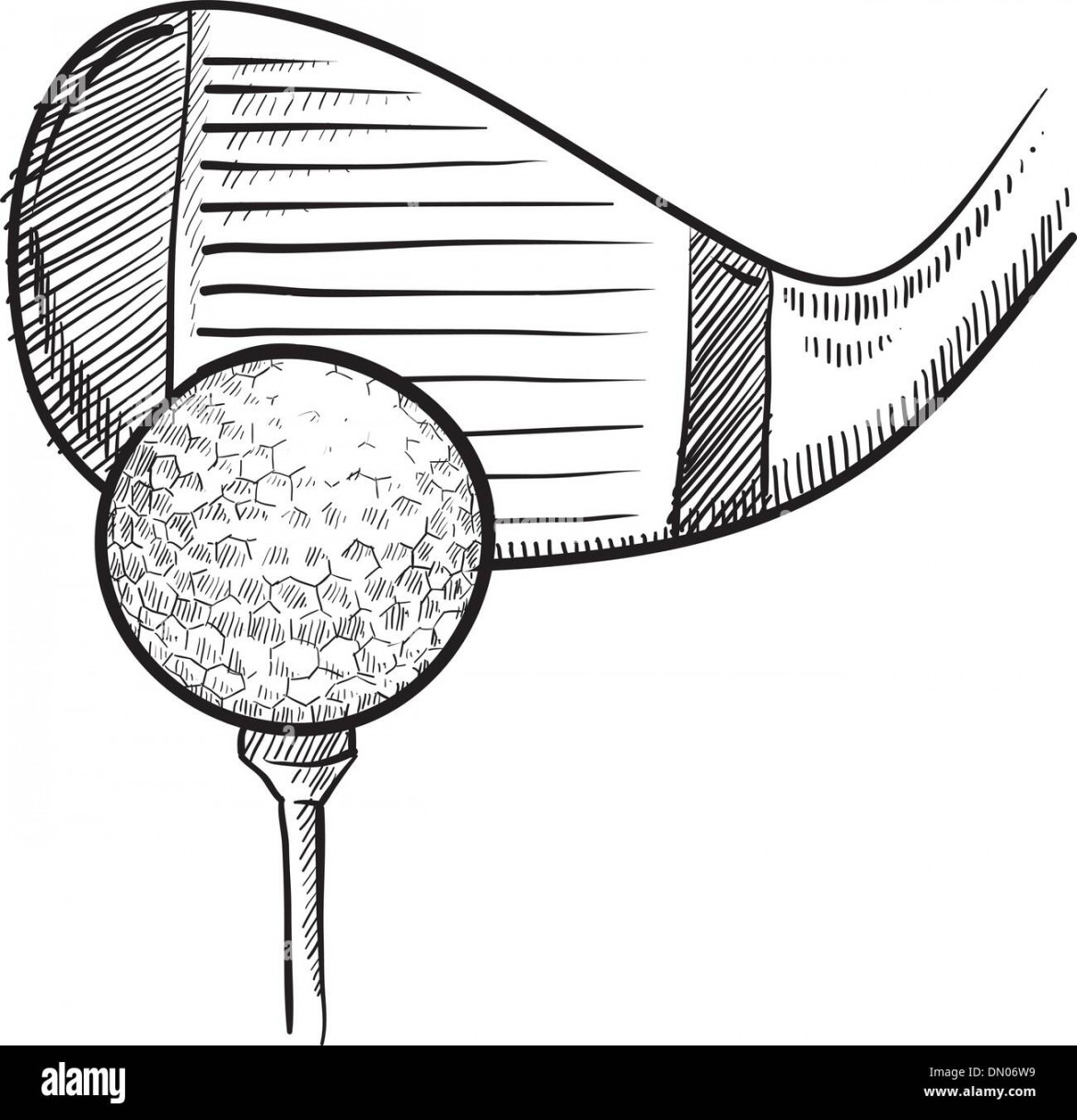 Golf club and ball sketch Stock Vector Image & Art - Alamy