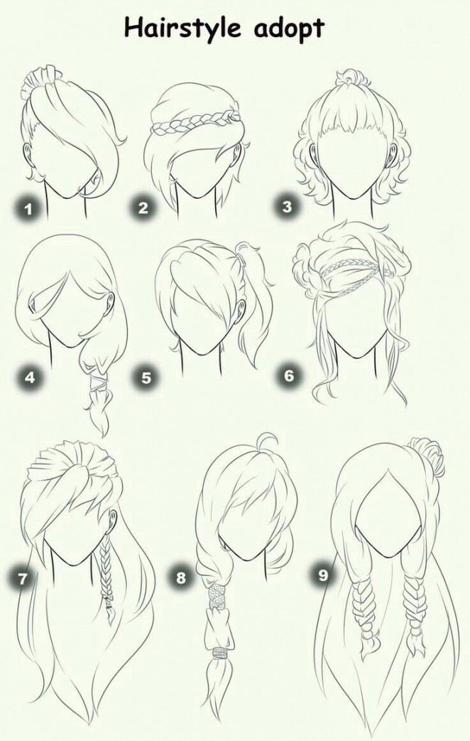 Hairstyle Adopt, text, woman, girl, hairstyles; How to Draw Manga