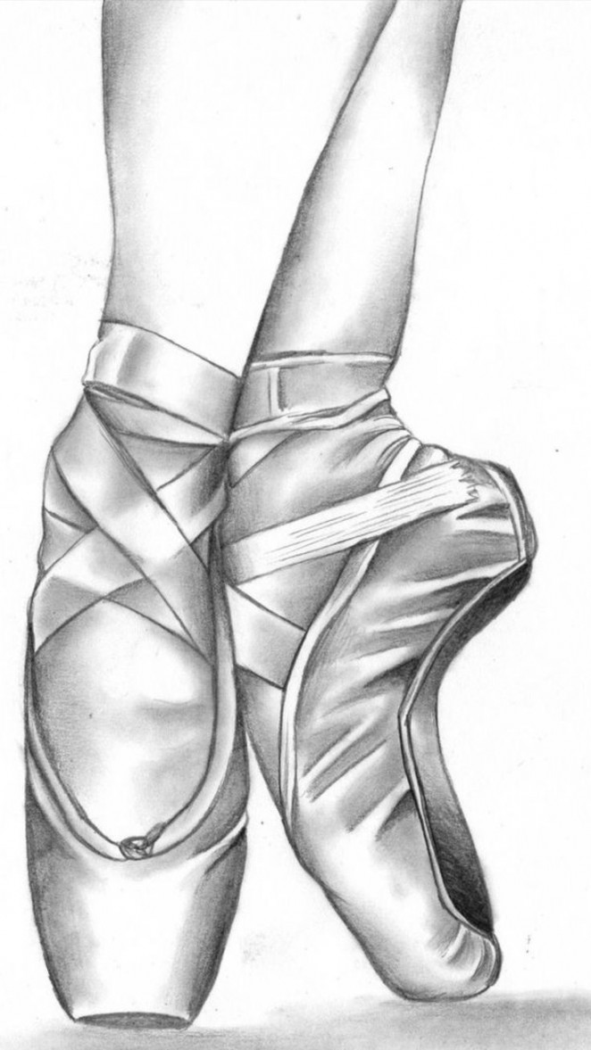 Hand drawn pointe shoes!!  Ballet drawings, Dancing drawings