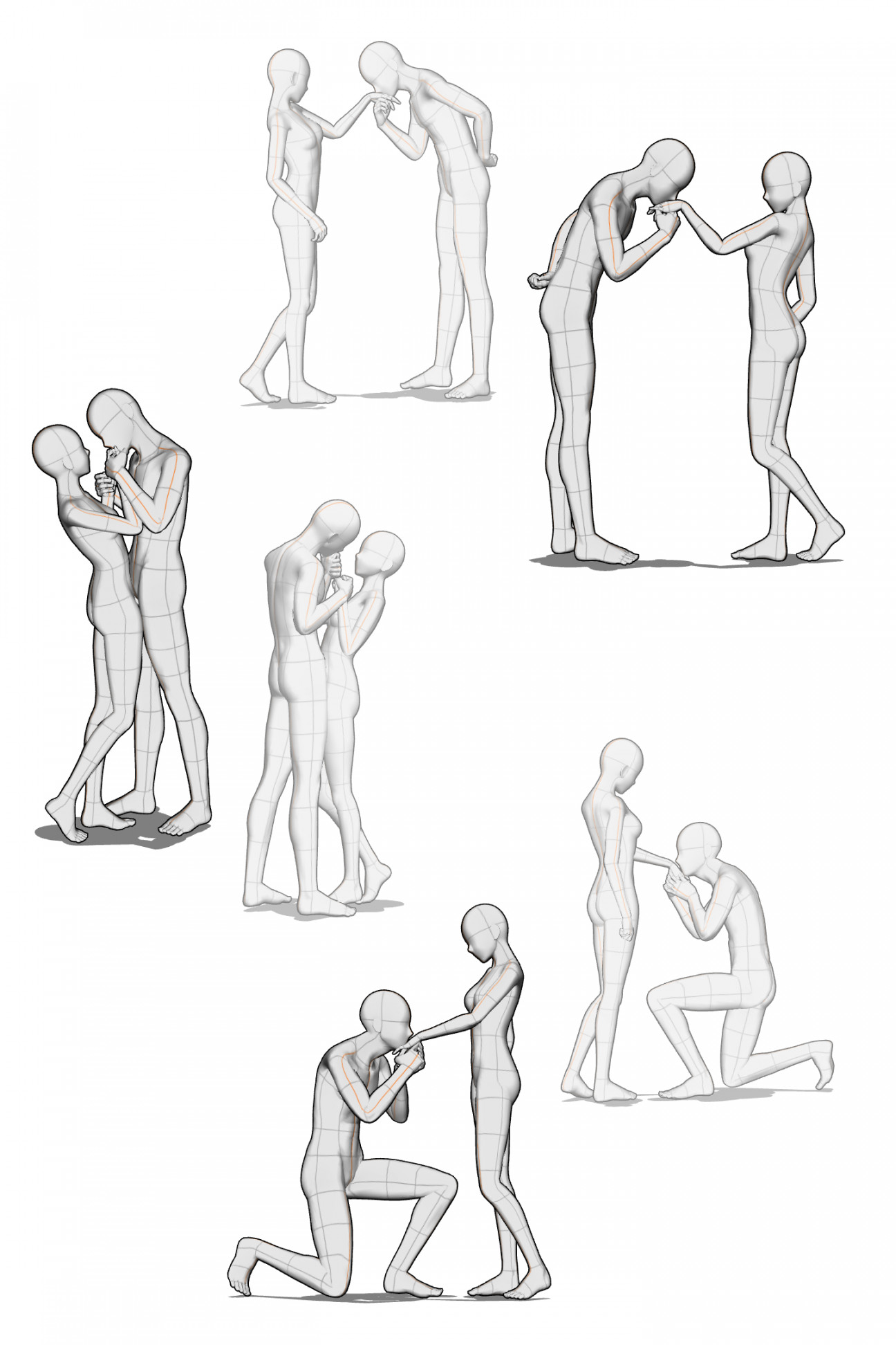 Hand Kissing Poses [] - CLIP STUDIO ASSETS